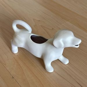 White Ceramic Dog Gravy Boat or Creamer